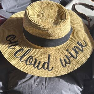 Straw Sun Hat with Black Band
